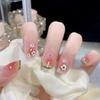 24 шт. Короткие Милые Сказочные Накладные Ногти Полное Покрытие Акриловые Съемные Накладки Пресс-Он Ногти Милые Розовые Накладные Ногти