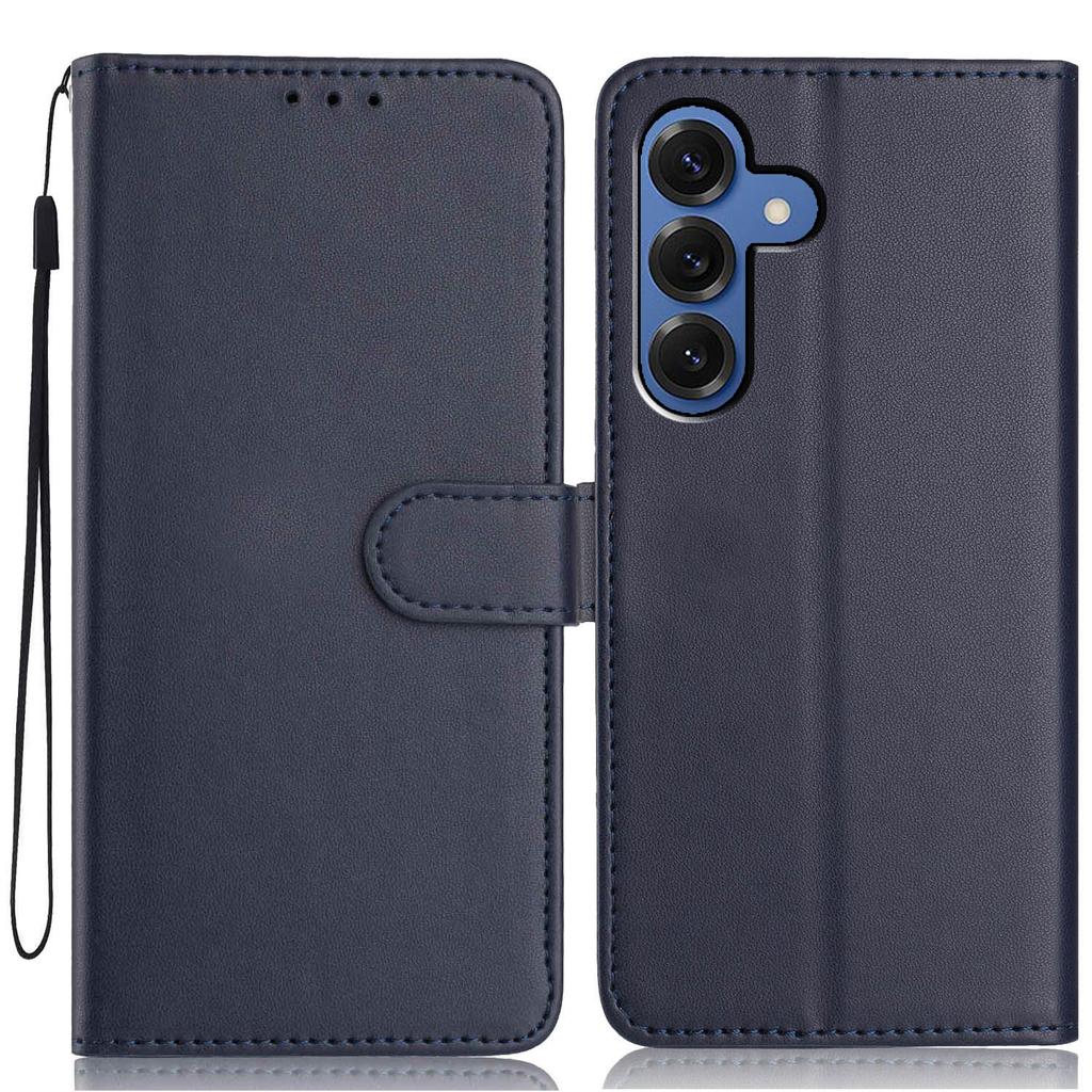 For Samsung Galaxy A56 5G Wallet Case with Strap/Multiple Card Slots Solid Color Leather Stand Phone Cover
