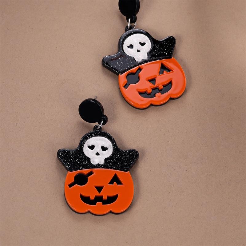 Pirate pumpkin head earrings simple personality niche retro Halloween earrings