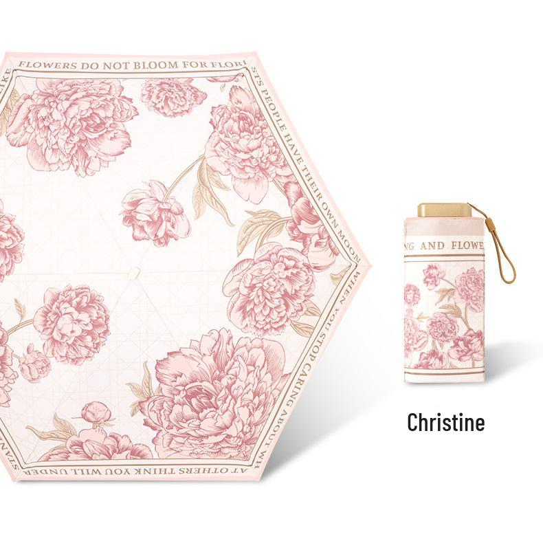 Зонт Know Мини Плоский Шестисложный Высококлассная Защита от УФ-лучей Двойного Назначения Солнцезащитный и Дождевой Зонт