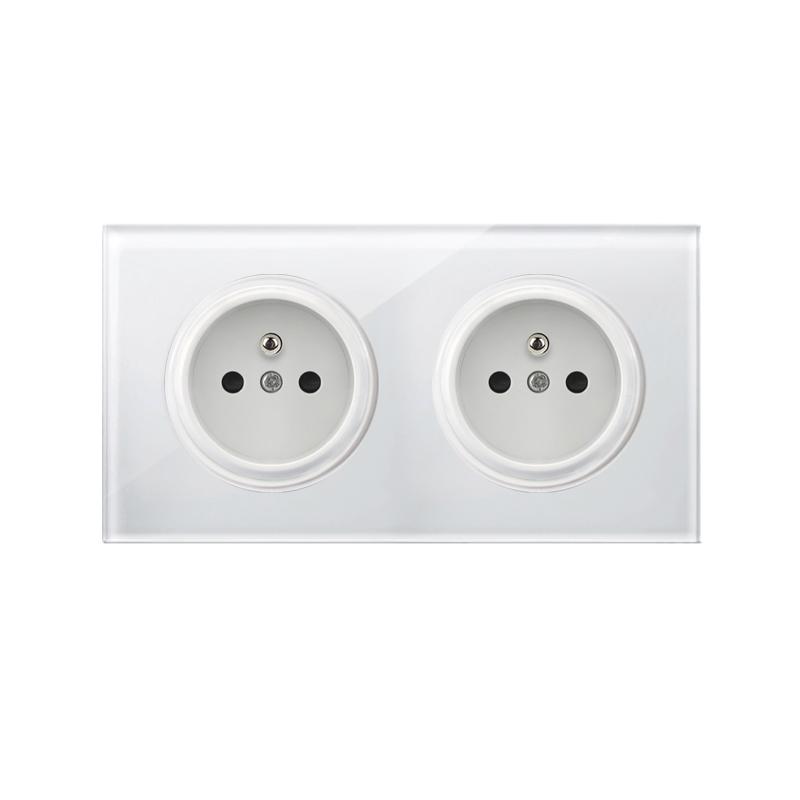 2025 LED Home Use Glass Panel Wall Light Switches Electric 220V Wall and Socket Durable  Product