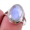 Natural Rainbow Moonstone Gemstone 925 Solid Sterling Silver Ring Size 7 j1W85