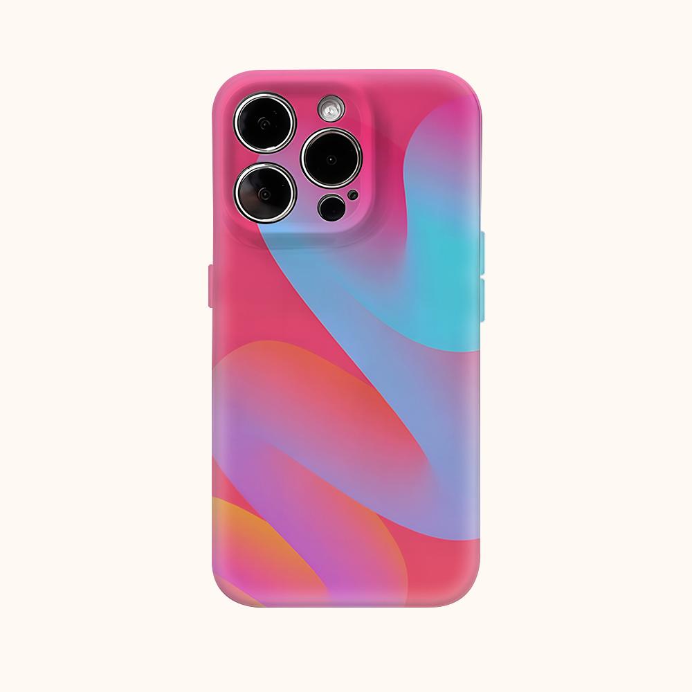 Pink Blue Gradient Swirl Phone Case for IPhone 17AIR 16E 16 15 14 13 12 11 17 Pro Max Plus Double-layer Back Cover