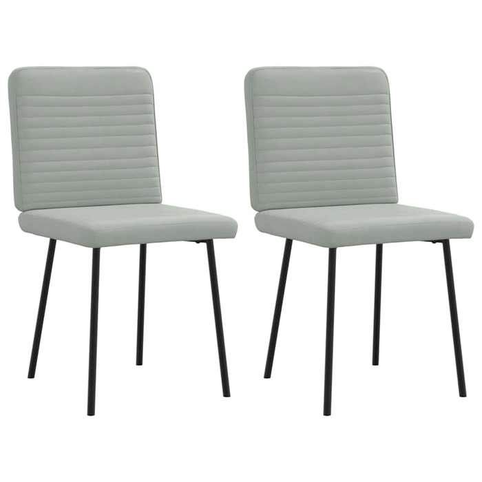 VidaXL Chaises à manger lot de 2 Gris clair Velours 4101133