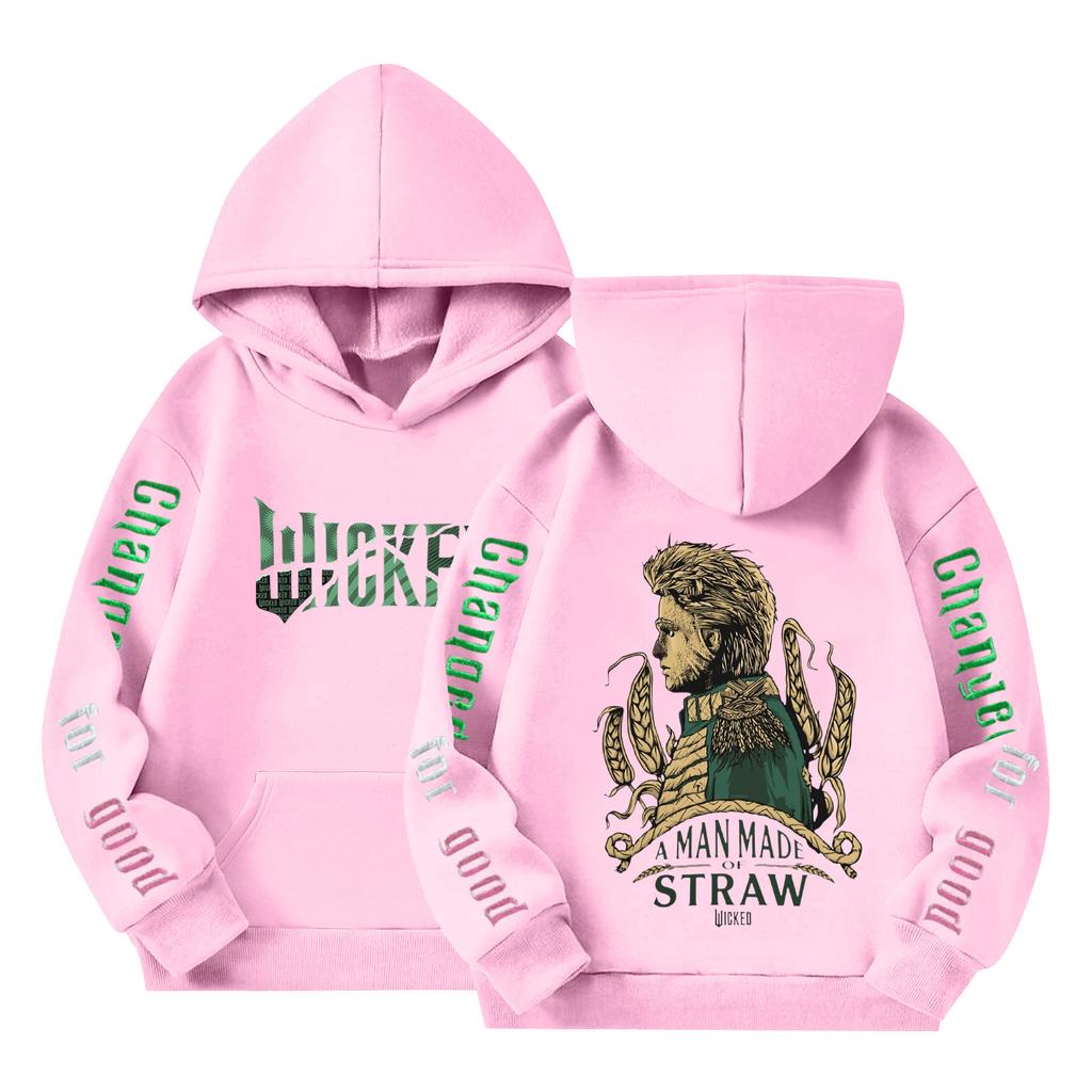 Детский пуловер с длинным рукавом, свободного кроя, с принтом букв, капюшоном на шнурке