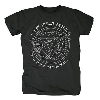 In Flames Арт-стиль Рок-музыки Летняя Повседневная Футболка Унисекс и Женская Топ Люксового Бренда