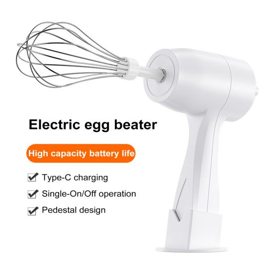 Electric Hand Mixer Cordless Rechargeable Egg Beater Handheld Egg Whisk Kitchen Tool for Baking Cooking