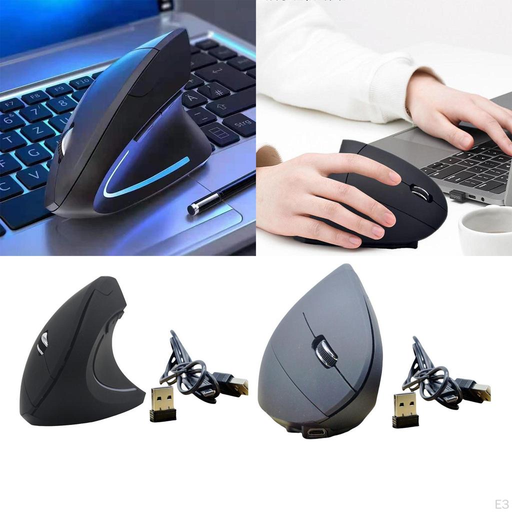 Вертикальные беспроводные мыши Легкие портативные для компьютера с USB-донглом