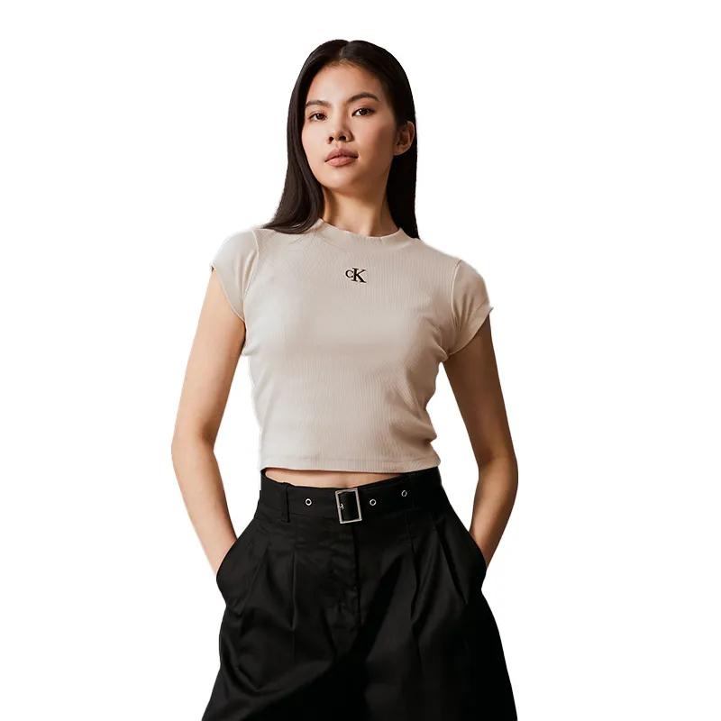 Calvin Klein Logo-patch Cropped T-shirt (Unisex) T-Shirts ZW02588