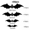 Bats Wall Decor 88PCS Halloween Decoration Bats Realistic PVC 3D Black Scary Bat Wall Stickers for