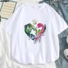 Летняя уличная одежда Harajuku Fashion женская одежда с мультяшным принтом футболка женская для девушек мягкая уютная повседневная милая рубашка с коротким рукавом Kawaii