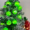 2025 10LED Funny Green Balls Lights Halloween Day Decoration Party String Lights DIY Christmas Tree Decor Light Holiday Supplies