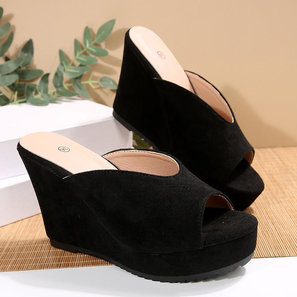 Women Wedge Sandals Open Toe Summer Slippers 10.5cm Platform Heels Comfortable Thick Sole Shoes