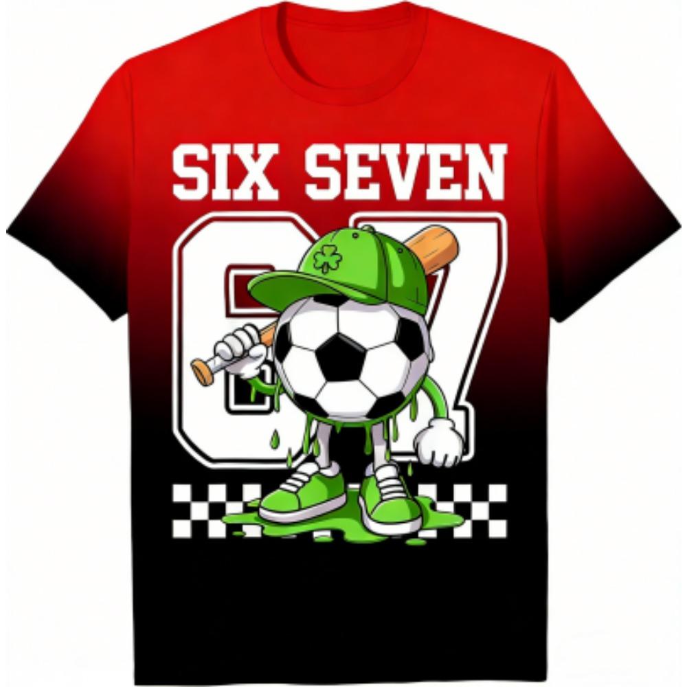 Fashion Kids T-Shirt Fun 67 Six Seven Print Boy and Girl Tees Top Summer Short Sleeve O Neck Casual Outdoor Kids Clothing