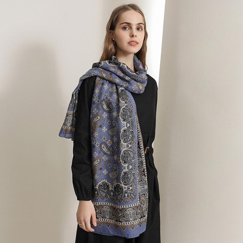 Vintage Cotton and Linen Elegant Temperament Scarf Mother's Day Surprise Gift Women's Design Sense Fashion Personality Outer Shawl