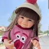 BZDOLL Lifelike 55 CM Full Silicone Body Reborn Baby Smiling Girl 22 Inch Doll Toy Princess Toddler Bebe Birthday Gift