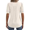 Женские пышные туники с короткими рукавами, топы, плиссированные блузки с воротником, повседневные свободные весенне-летние футболки