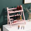 Деревянная настольная стойка для хранения вещей, двухслойная складная конструкция, гладкие края, без заусенцев, декоративная подставка для растений, полка для демонстрации
