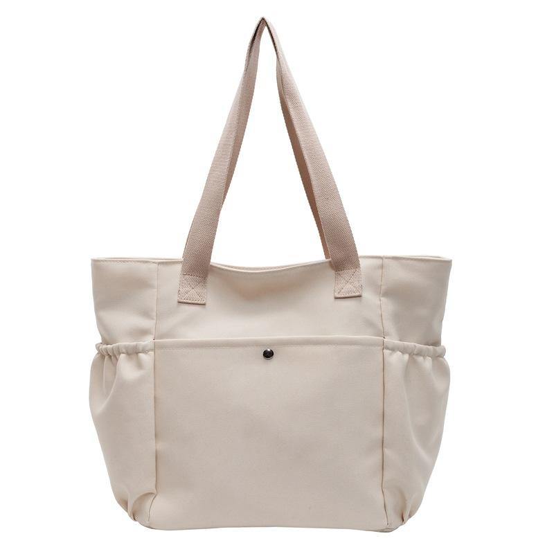 Простая холщовая сумка Женская сумка-тоут Большой вместимости для поездок на работу Простая для отдыха Сумка на плечо для работы студента Сумка под мышкой