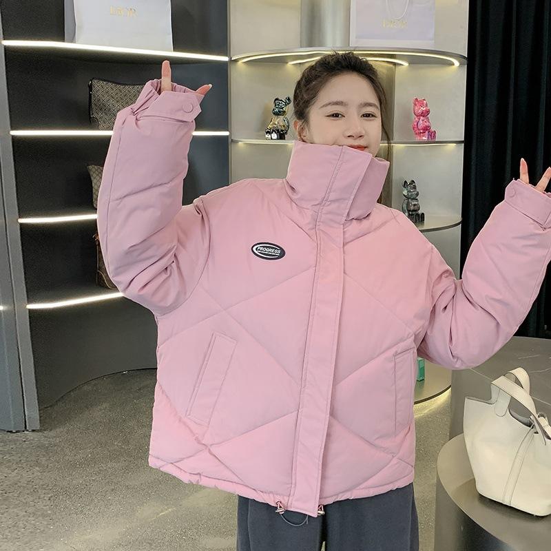 Новые зимние женские короткие парки, куртки, повседневные, толстые, теплые, с капюшоном, узорчатое пальто, женская зимняя верхняя одежда, свободная куртка, парки