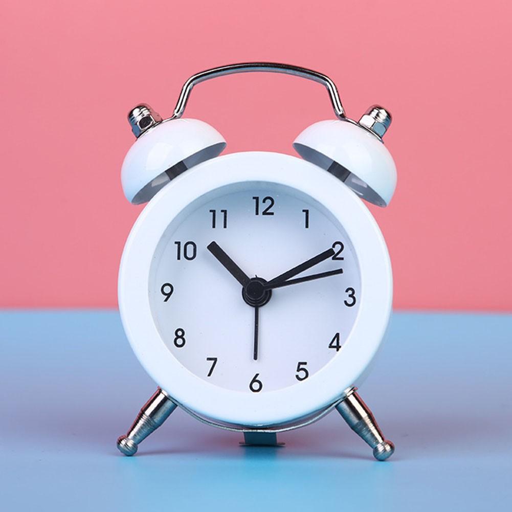 Alarm Clock Classic Double Bell Glass Lens PVC Clock Face