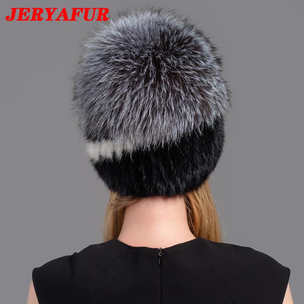 JERYAFUR, новый стиль, шапка из натурального лисьего меха, норковая шапка, зимняя женская натуральная вертикальная модная шапка высокого качества, шапка из серебряной лисы