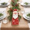 Small Decorative Wood Art Pieces Wooden Christmas Tabletop Decor, Santa Snowman Reindeer Figurine, Rustic Fireplace Mantle Decor Holiday Shelf Sitter