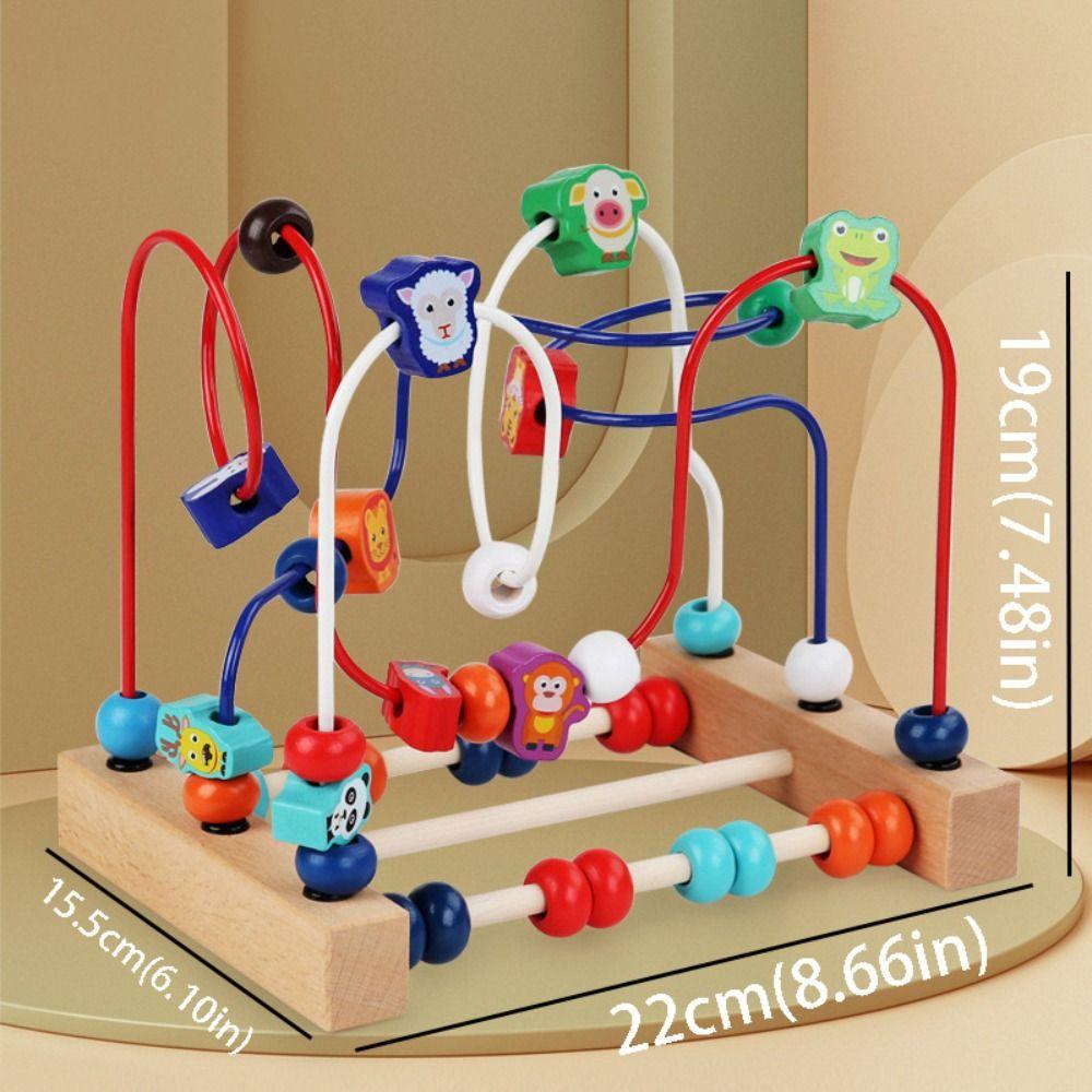 Wooden Beads Bead Maze Math Puzzle Intelligence Building Blocks Early Education Toys Children Kids