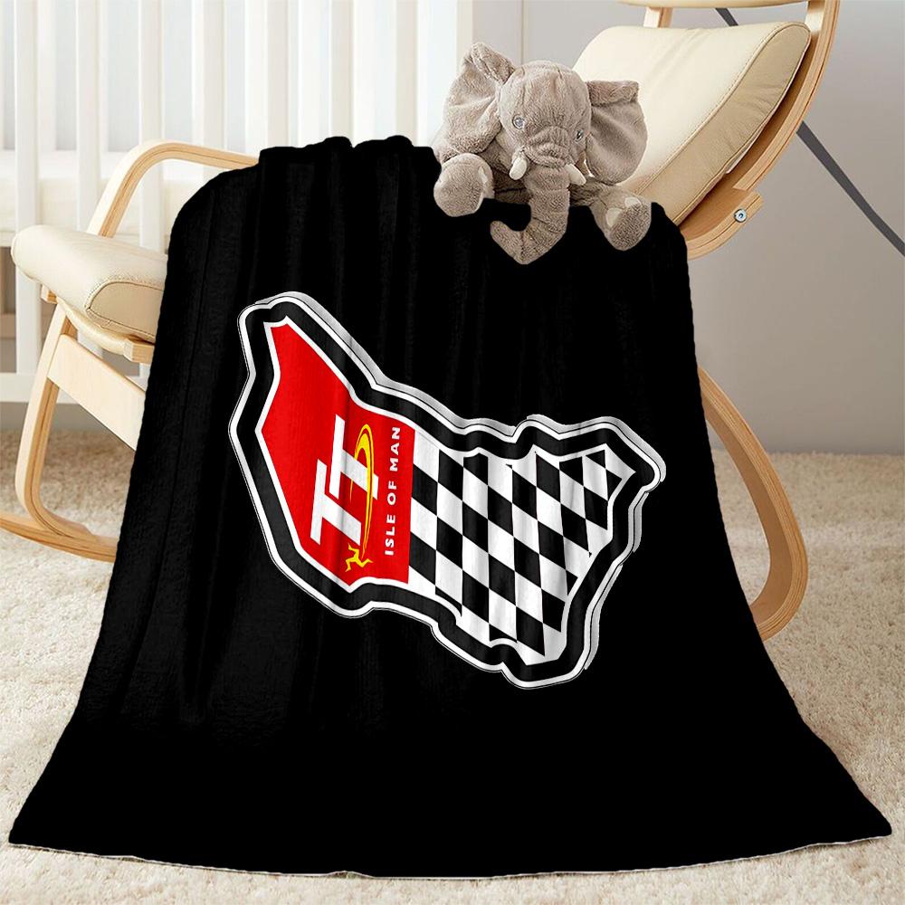 Isle Of Man Tt Course Map Flannel Blanket-Soft and Suitable for Sofas,Beds,Offices,Travel,All Seasons,Great Gift for Holidays and Birthdays.