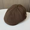 Small standard literary and retro painter hat female autumn and winter versatile forward hat big head circumference showing face small reverse weari