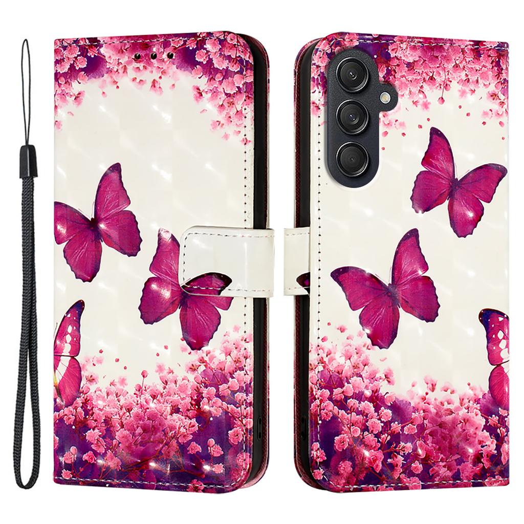 Для Samsung Galaxy M55 5G/C55 5G/F55 5G Кожаный чехол с рисунком Кошелек Подставка Мобильная обложка с ремешком