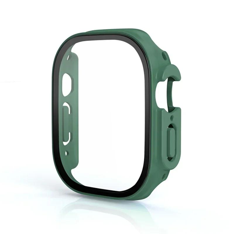 Жесткий Чехол для Apple Watch Ultra 3/2 49мм Защита Экрана Закаленное Стекло Бампер Защита от Царапин для iWatch Ultra 3/2/1 49мм