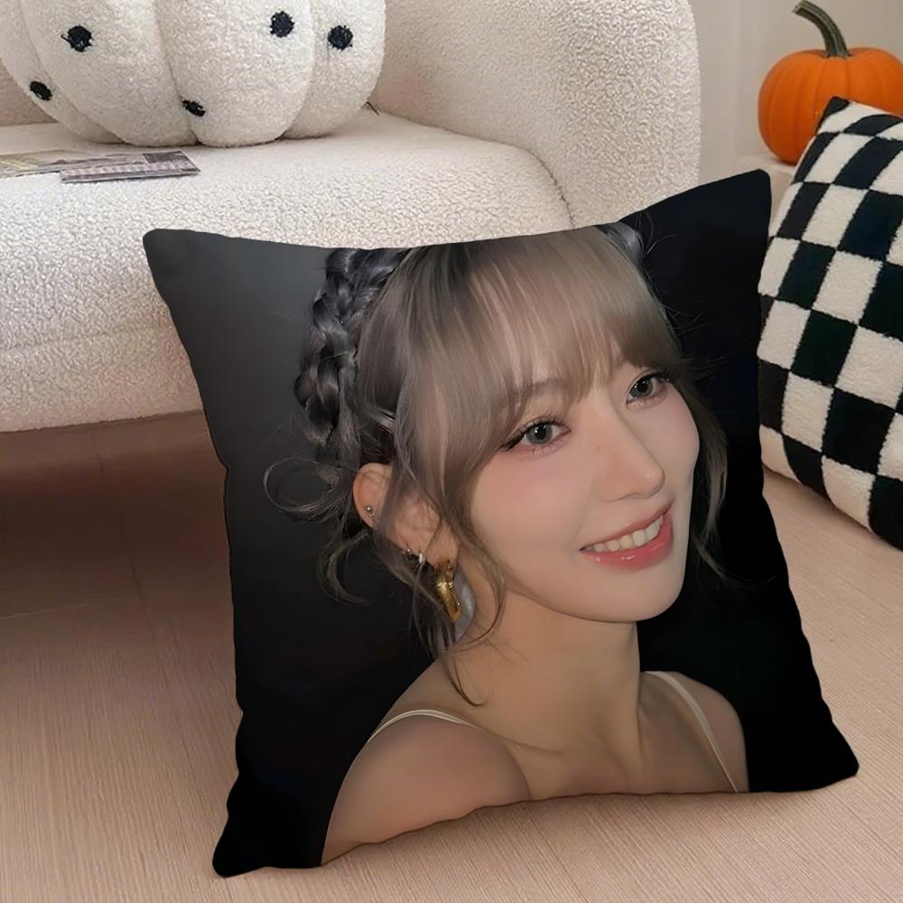 singer cute SSakura Miyawaki Cushion Cover Throw Pillow Cover Hidden Button Durable Polyester Chair Cushion