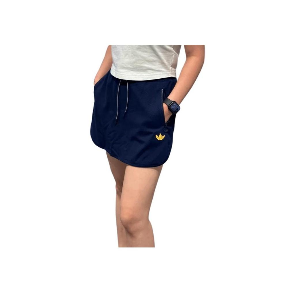 Adidas Originals Fashionable And Comfortable Versatile Lace-Up Mid-Waist Casual Skirt With Small Logo Women Bottoms Navy-Blue JI7484