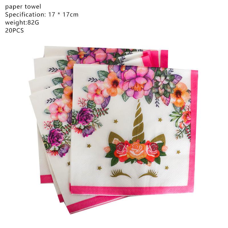 Венок Единорог Детские Принадлежности для Дня Рождения Зачарованная Посуда Чашки Тарелки Вилки Салфетки И Баннер