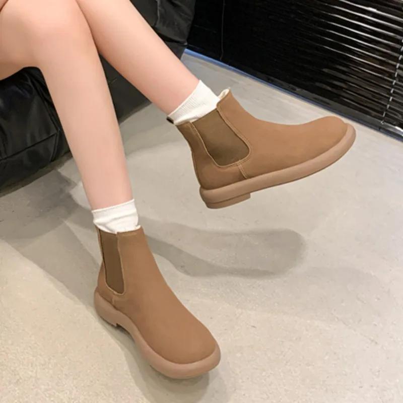 Women Snow Boots 2025 New Plush Warm Winter Classic Suede Ankle Boots Comfortable Thick Sole Womens Slip-on Casual Walking Boots