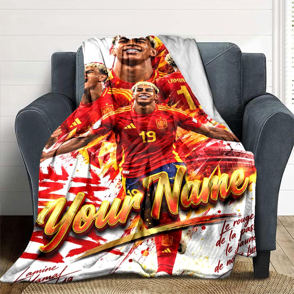 1pc Personalized Name Yamal Blanket, Gift, for Men and Women, Soft Blanket, Good for Sofa Bed Couch Travel, Lightweight Flannel Blanket