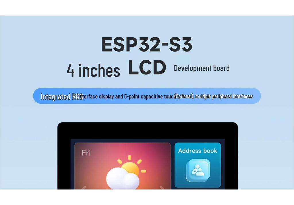 Отладочная плата ESP32-S3 с 4-дюймовым сенсорным экраном, WiFi/Bluetooth 5, опциональный дисплей/сенсорный экран