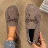 Lucyever 2024 Fur Flats Cotton Boots Women Winter New Lambswool Casual Flat Shoes Woman Lightweight Non Slip Plush Shoes Female