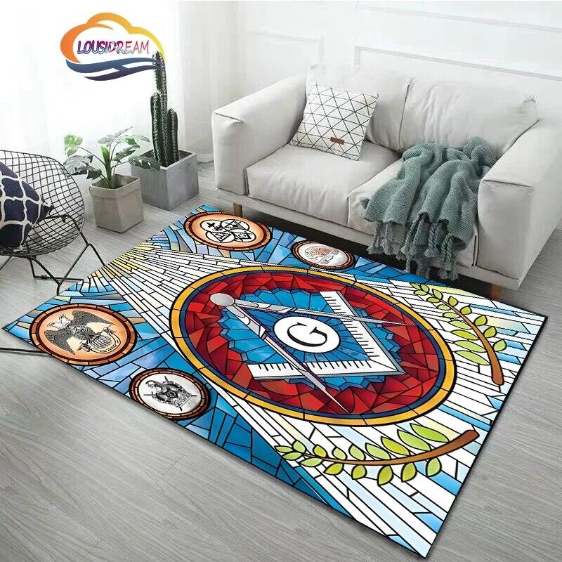 Fashion Carpet Freemasonry Rug Masonic Soft Doormat Rugs Bedroom Freemason Living Room Door Floor Hallway Mats Large