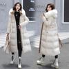 Autumn and Winter Women's Coat Large Fur Collar Mid-length Slim Belt Thickened Windproof Women's Jacket