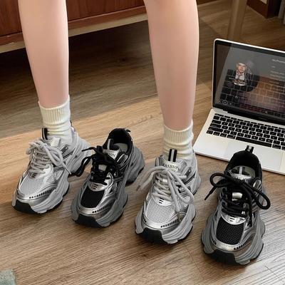 2025 Женские новые популярные весенне-осенние папины кроссовки универсальные на толстой подошве увеличивающие рост повседневные спортивные кроссовки Повседневные кроссовки