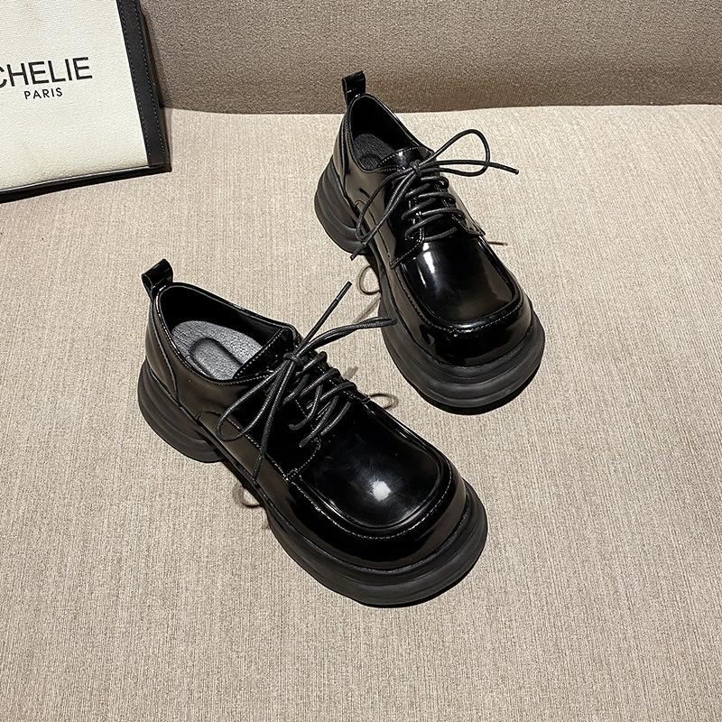 Новые британские лоферы, маленькие кожаные туфли на толстой подошве, нишевые универсальные маленькие туфли в японском стиле ретро на толстой подошве для колледжа