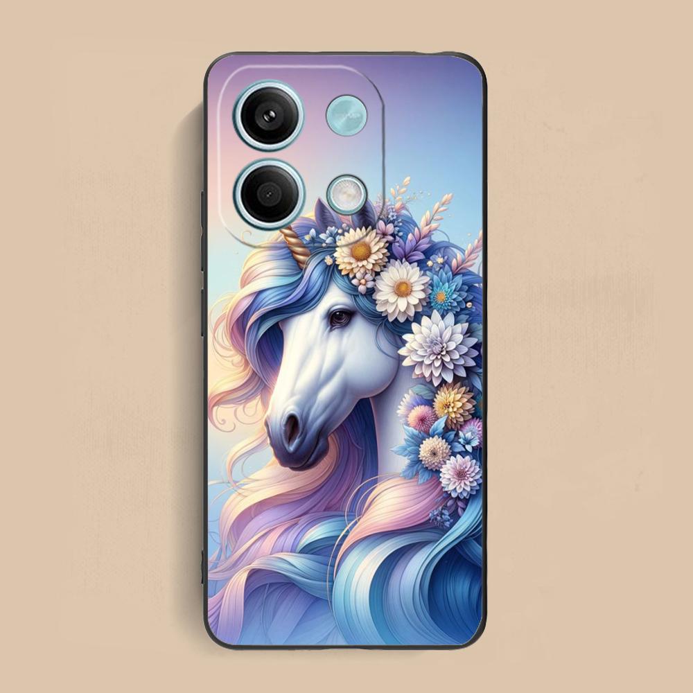 Фантазийный чехол для мобильного телефона с единорогом для Xiaomi Redmi 15 14 13 12 A5 3 2 1 C Plus 4G 5G Цветной печатный чехол Чехол Красивый Роскошный