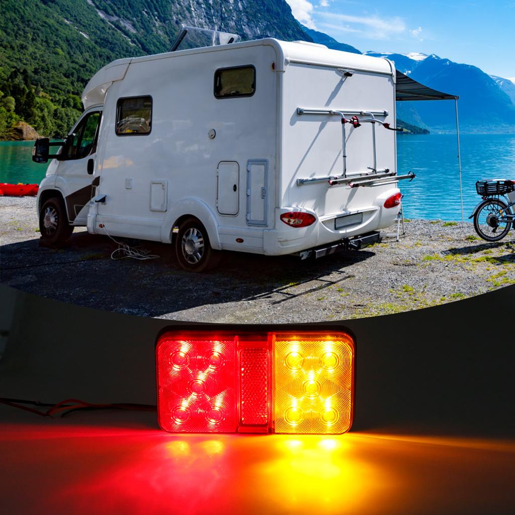 2Pcs LED Tail Lights Trailer Lights 10 LED Waterproof 12V Rear Stop Brake Turn Tail Lights Indicator Stop Light Marker Light New