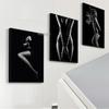 Современная мода, сексуальная женщина, боди-арт, холст, картина, черно-белые постеры с персонажами, принт, холст, настенное искусство для декора гостиной