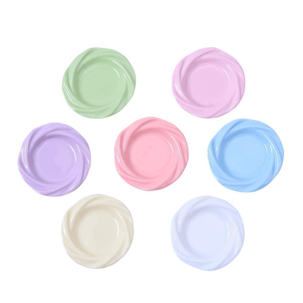 Cartoon Multicolor Swirl Plate Resin Glue DIY Accessories for Hairpins & Magnets