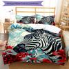 3pcs Custom Name Zebra Bedding Set Duvet Cover Closure Includes 1 Duvet Cover & 2 Pillowcases, Soft and Comfortable for All Seasons.