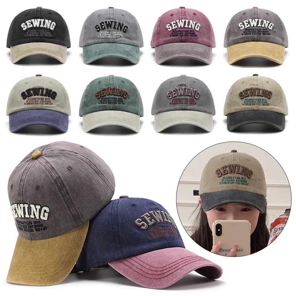 Letter Embroidery Baseball Caps Washed Sunscreen Cap Casual Dad Hat Unisex