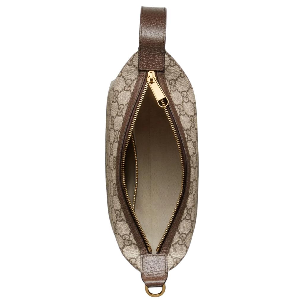 Gucci Ophidia Съемный плечевой ремень Застежка-молния Сумка Supreme из холста для ношения в руке или на плече Женская Коричневая